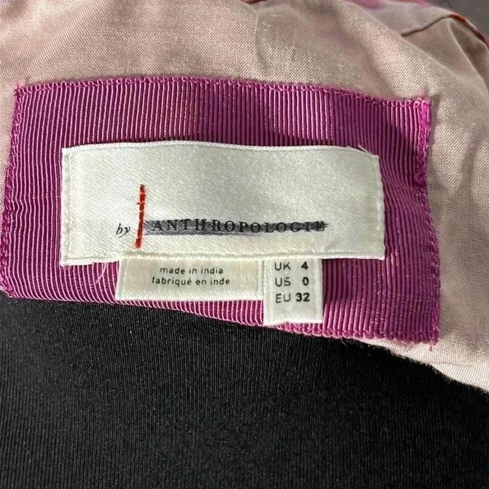 Anthropologie Singapore Abstract Tie Waist Multicolor Cropped Top Size 0 - Picture 6 of 8